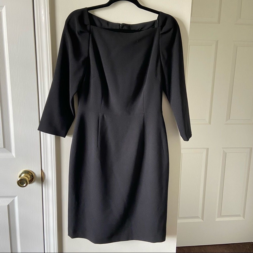 Alex Marie black sheath career work formal dress